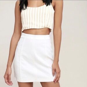 Free People White Mini Skirt Size 4